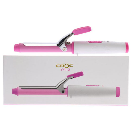 CROC Plug Detachable Mini Curling Iron, White/Pink