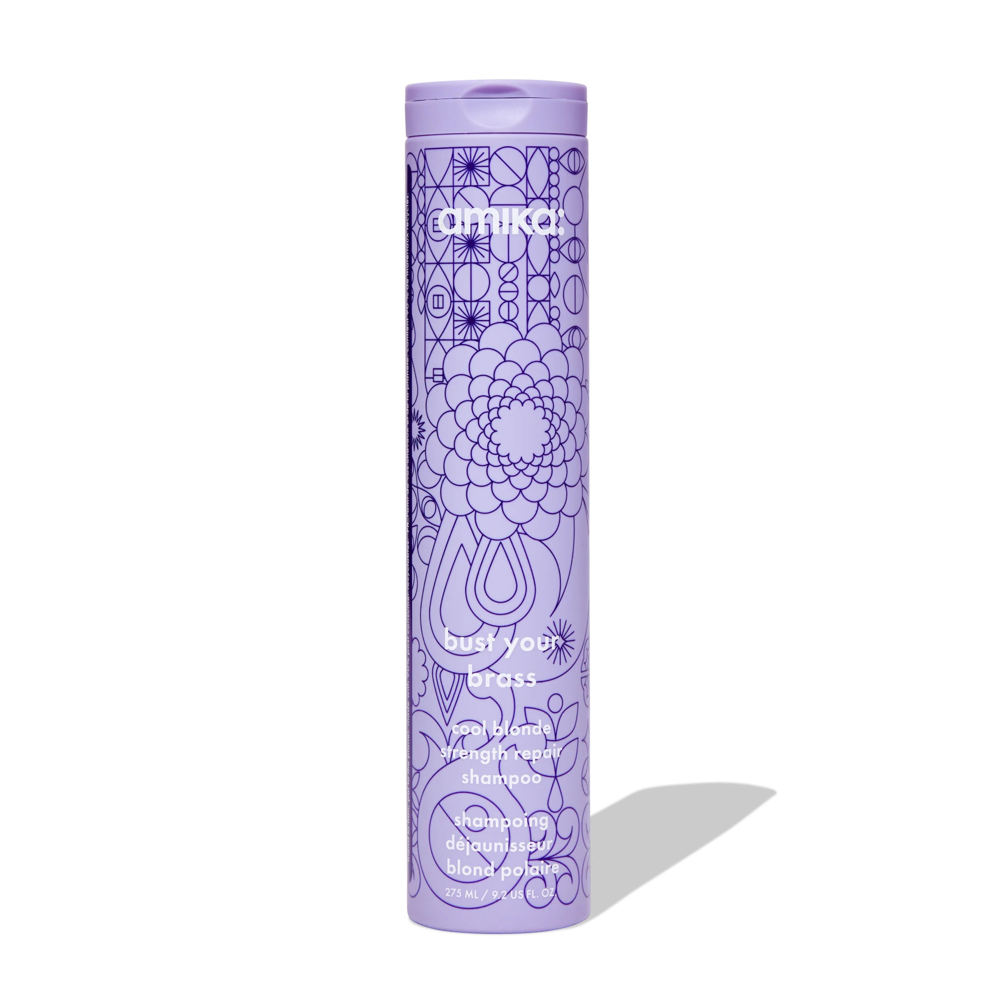 AMIKA bust your brass cool blonde strength repair shampoo 9.2oz